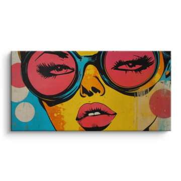 Pop Art Sunglasses Woman Canvas Art