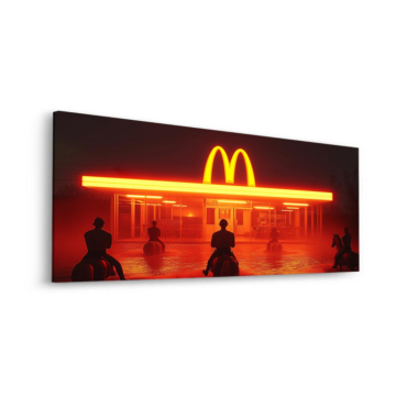 Neonowy Riders inspirowany McDonald’s - obraz na dibondzie matowym
