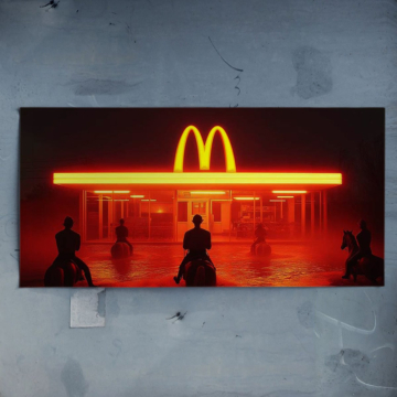 Neon-Fahrer inspiriert von McDonald's - Poster