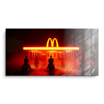 Pilotes néon inspirés de McDonald's - tableau PVC brillant