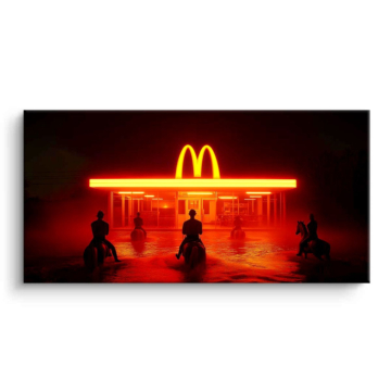 Jinetes de neón inspirados en McDonalds - cuadro PVC mate