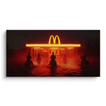 Neon-Fahrer inspiriert von McDonald's - Leinwandbild