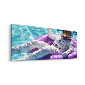 Astronaut Pool Floa - Dibond-Bild matt