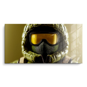Portrait masqué explorateur - tableau PVC brillant