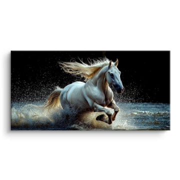 White Horse Galloping Through Water PVC Matt Art