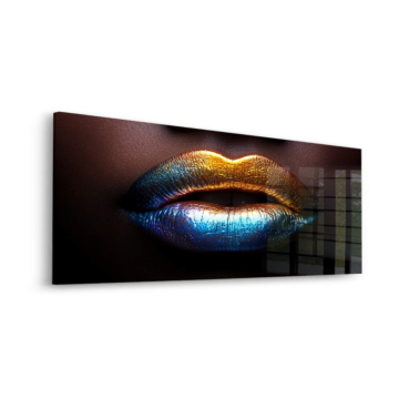 Neon Metallic Lips Acrylic Glass Art