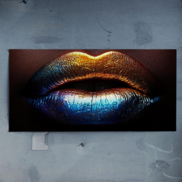 Metallisch glänzende Neonlippen - Poster