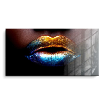 Metallisch glänzende Neonlippen - PVC-Bild glänzend