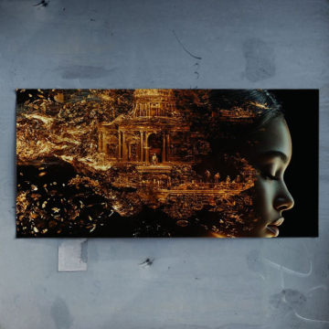Goldenes Profil im Traum - Poster