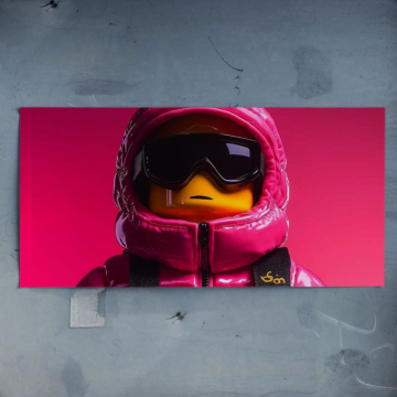 Pinker Astronaut als Entdecker - Poster