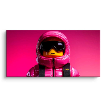 Astronauta rosa explorador - cuadro PVC mate