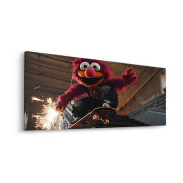 Elmo Inspired Skateboard Spark Dibond Matt Art