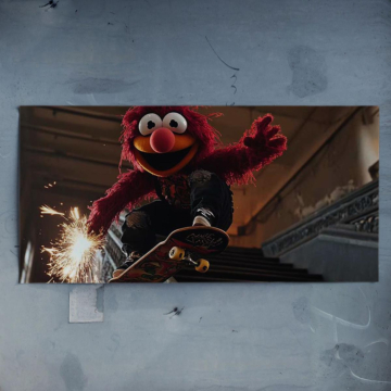 Skateboard Spark inspiriert von Elmo - Poster