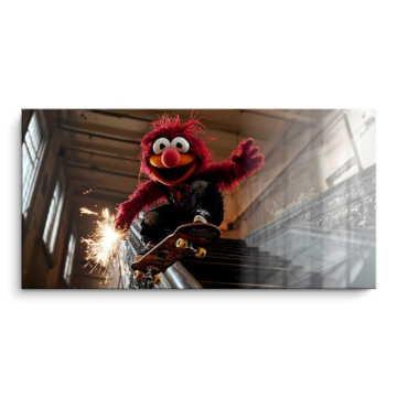 Elmo Inspired Skateboard Spark PVC Gloss Art