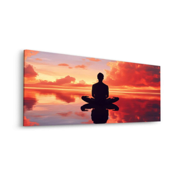Zachód słońca Meditation sylwetka - obraz na dibondzie matowym