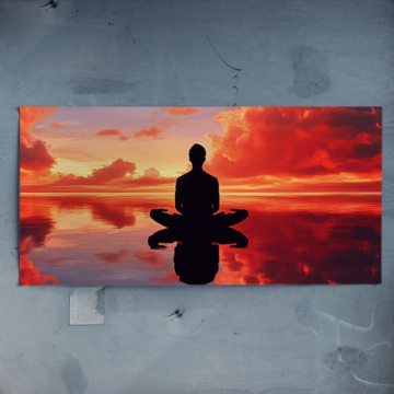 Sunset Meditation Silhouette Poster Art
