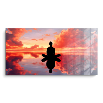 Sunset Meditation Silhouette PVC Gloss Art