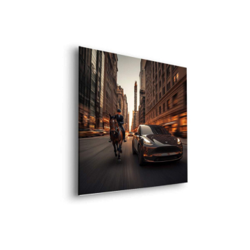 Urbaner Street-Rider bei Sonnenuntergang - Dibond-Bild matt