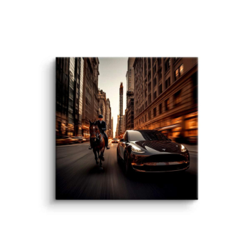 Urbaner Street-Rider bei Sonnenuntergang - PVC-Bild matt