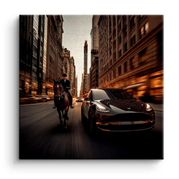 Urban Rider Sunset Street Canvas Art