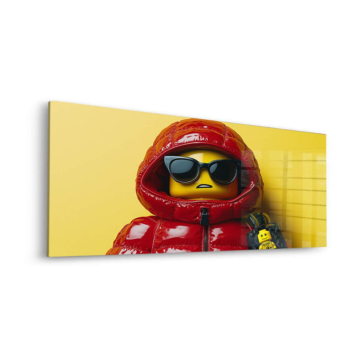 LEGO Inspired Red Hoodie Figure Acrylic Glass Art