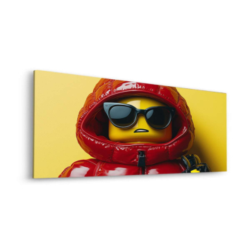Czerwony Hoodie postać inspirowana LEGO - obraz na dibondzie matowym