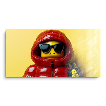 LEGO Inspired Red Hoodie Figure PVC Gloss Art