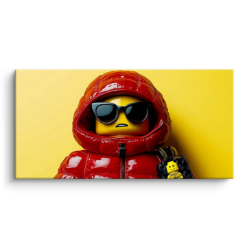 Figura rojo sudadera inspirado en LEGO - cuadro PVC mate