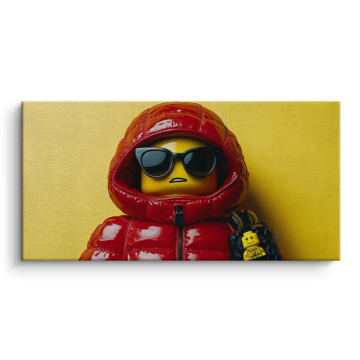 LEGO Inspired Red Hoodie Figure Canvas Art