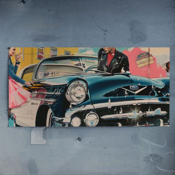 Classic Car Romance Poster Art