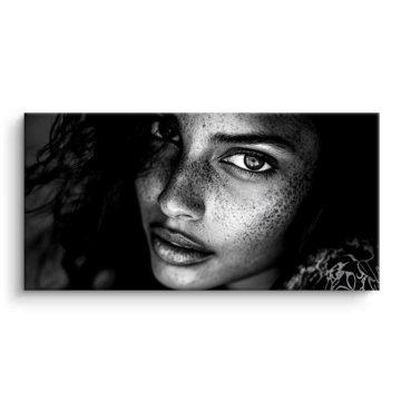 Retrato pecoso en blanco y negro - cuadro PVC mate