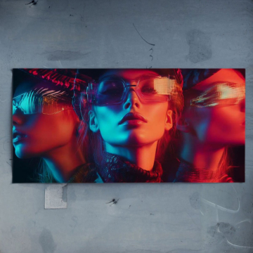 Neonowe trio cyberpunkowe - plakat