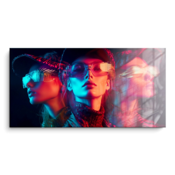 Neón Cyberpunk Trio - cuadro PVC brillante