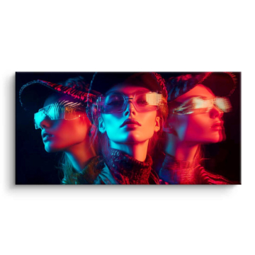 Neón Cyberpunk Trio - cuadro PVC mate