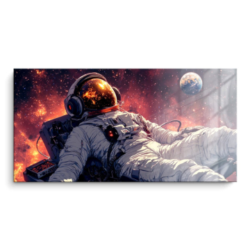 Astronauta cósmico paisaje sobreírico - cuadro PVC brillante