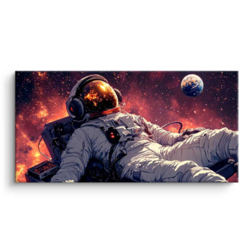 Astronauta kosmiczny pejzaż jak ze snu - obraz na matowym PVC