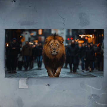 Lew miasto uliczny - plakat