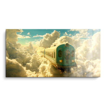 Tren celestial entre nubes - cuadro PVC brillante