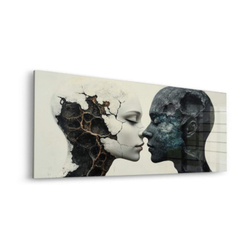 Surreal Lovers Embrace Acrylic Glass Art