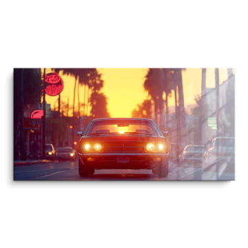 Retro Palm Sunset Drive PVC Gloss Art