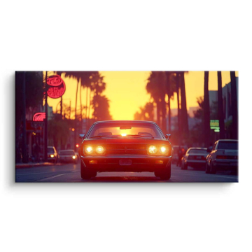 Retro Palm Sunset Drive PVC Matt Art