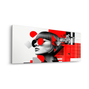 Red Sunglasses Fashion Portrait Acrylic Glass Art
