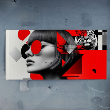 Portrait mode aux lunettes rouges - poster