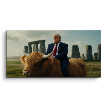 Donald Trump Inspired Highland Cow Canvas Art
