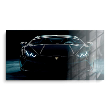 Piloto nocturno en Lamborghini - cuadro PVC brillante