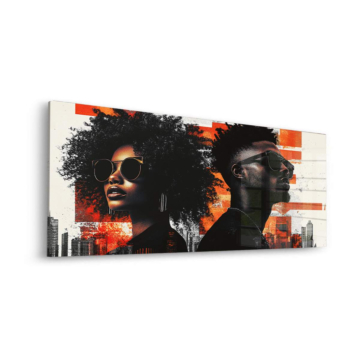 Urbain mode couple - tableau en verre acrylique