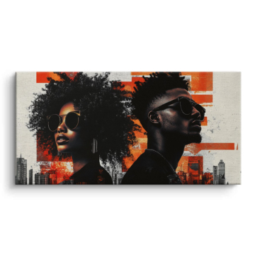 Urbain mode couple - tableau sur toile
