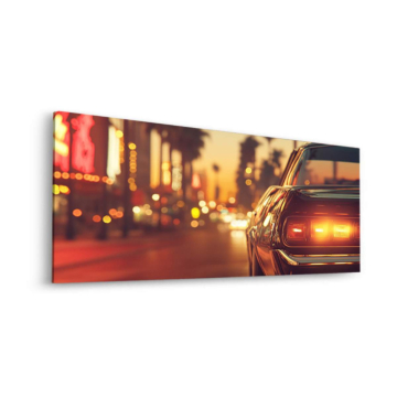 Ruta retro atardecer ciudad - cuadro Dibond mate