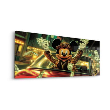 Geld Ride inspiriert von Mickey Mouse - Acrylglasbild