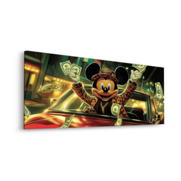 Geld Ride inspiriert von Mickey Mouse - Dibond-Bild matt